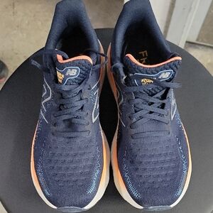New Balance FRESH FOAM X Dark Blue and Bright Orange Running Shoes